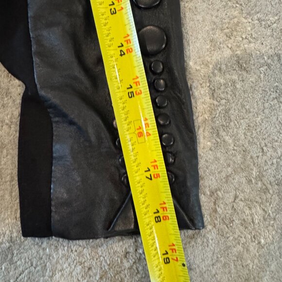 Catherine Malandrino 123JL03 Jacket Noir Cropped Lambskin Leather Black Stud NEW - Picture 12 of 14